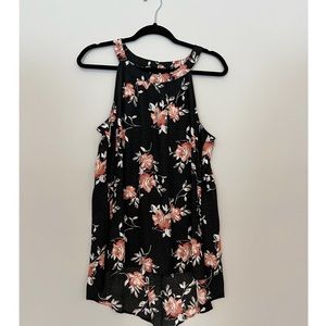 Torrid black leopard tank with flowers.